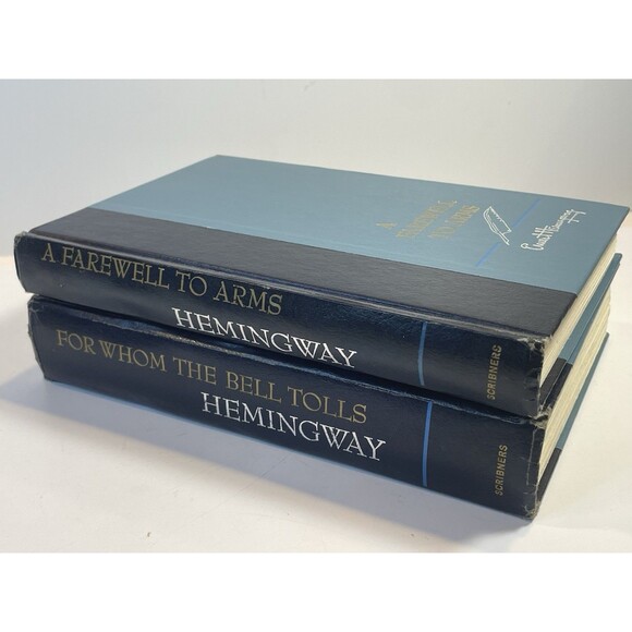 For Whom the Bell Tolls & Farewell Arms Ernest Hemingway 1968 Hardcover Scribner - Picture 2 of 12